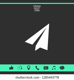 Paper airplane icon. Graphic elements for your design