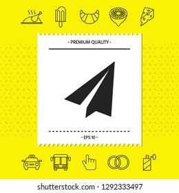 Paper airplane icon. Graphic elements for your design
