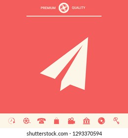 Paper airplane icon. Graphic elements for your design