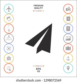 Paper airplane icon. Graphic elements for your design