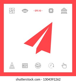 Paper airplane icon. Graphic elements for your design