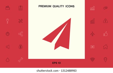 Paper airplane icon. Graphic elements for your design