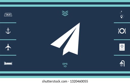 Paper airplane icon. Graphic elements for your design
