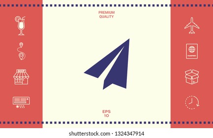 Paper airplane icon. Graphic elements for your design