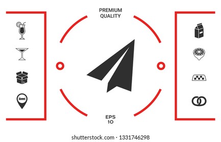 Paper airplane icon. Graphic elements for your design
