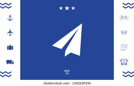 Paper airplane icon. Graphic elements for your design