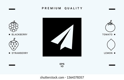 Paper airplane icon. Graphic elements for your design