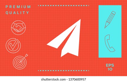 Paper airplane icon. Graphic elements for your design