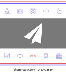 Paper airplane icon. Graphic elements for your design