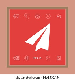 Paper airplane icon. Graphic elements for your design