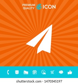 Paper airplane icon. Graphic elements for your design