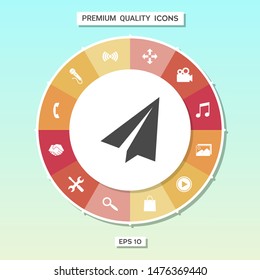 Paper airplane icon. Graphic elements for your design