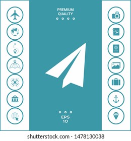 Paper airplane icon. Graphic elements for your design