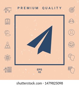 Paper airplane icon. Graphic elements for your design