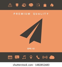 Paper airplane icon. Graphic elements for your design