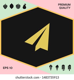 Paper airplane icon. Graphic elements for your design