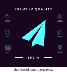 Paper airplane icon. Graphic elements for your design