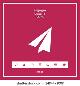 Paper airplane icon. Graphic elements for your design