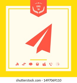 Paper airplane icon. Graphic elements for your design