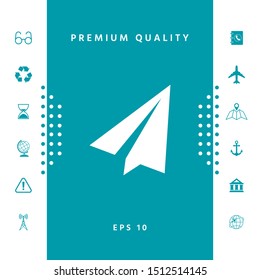 Paper airplane icon. Graphic elements for your design