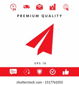 Paper airplane icon. Graphic elements for your design