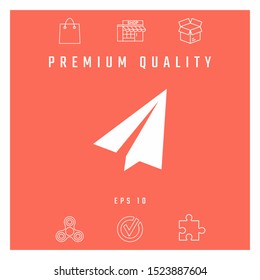 Paper airplane icon. Graphic elements for your design