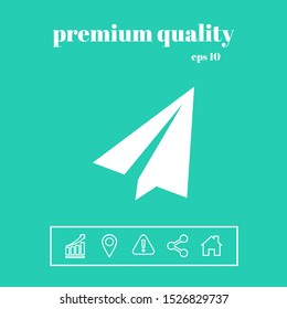 Paper airplane icon. Graphic elements for your design