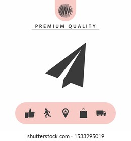 Paper airplane icon. Graphic elements for your design