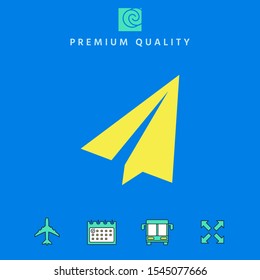 Paper airplane icon. Graphic elements for your design