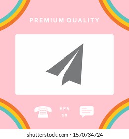 Paper airplane icon. Graphic elements for your design