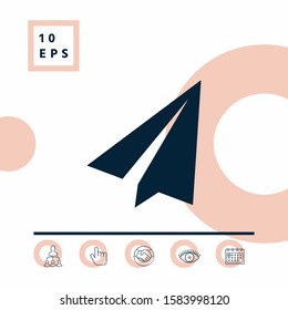 Paper airplane icon. Graphic elements for your design