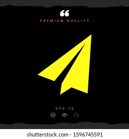 Paper airplane icon. Graphic elements for your design