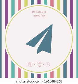 Paper airplane icon. Graphic elements for your design