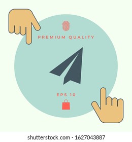 Paper airplane icon. Graphic elements for your design