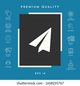 Paper airplane icon. Graphic elements for your design
