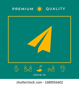 Icono de avión de papel. Elementos gráficos para el diseño