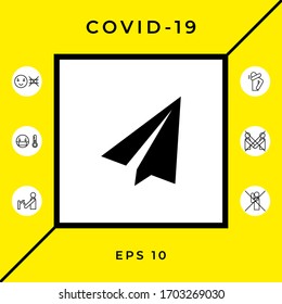 Icono de avión de papel. Elementos gráficos para el diseño