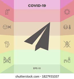 Icono de avión de papel. Elementos gráficos para su diseño