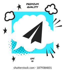 Paper airplane icon. Graphic elements for your design
