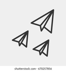 Paper airplane  icon illustration isolated vector sign symbol