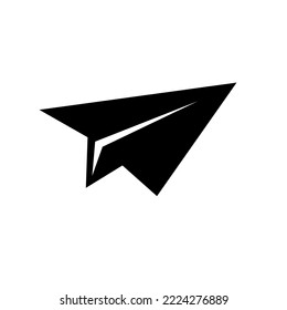 Paper airplane icon isolated on white background, vector illustration