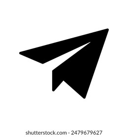 Paper airplane icon isolated on white background.