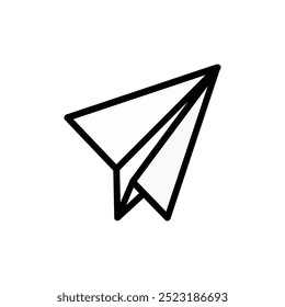 Paper airplane icon isolated on white background.