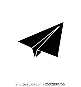 Paper airplane icon isolated on white background.