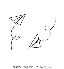 Paper airplane icon isolated on white background.