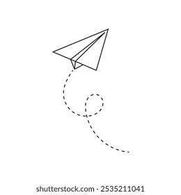 Paper airplane icon isolated on white background.