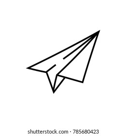 Paper airplane icon isolated on white background. Hand drawn Paper airplane icon. Flat style. Paper airplane vector sketch icon for infographic, website design, app or ui.