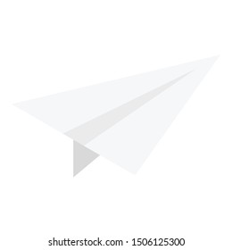 Paper airplane icon. Isometric of paper airplane vector icon for web design isolated on white background