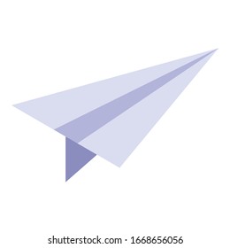 Paper airplane icon. Isometric of paper airplane vector icon for web design isolated on white background