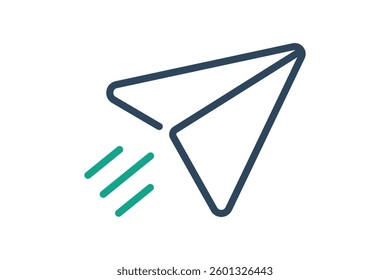 Paper airplane icon. line icon style. icon related to digital marketing. business elements vector illustration